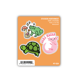 Stickers Northwest Inc. Stickers Northwest Cute Amphibian Mini Trio Stickers