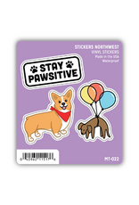 Stickers Northwest Inc. Stickers Northwest - Stay Pawsitive Dog Mini Trio Stickers