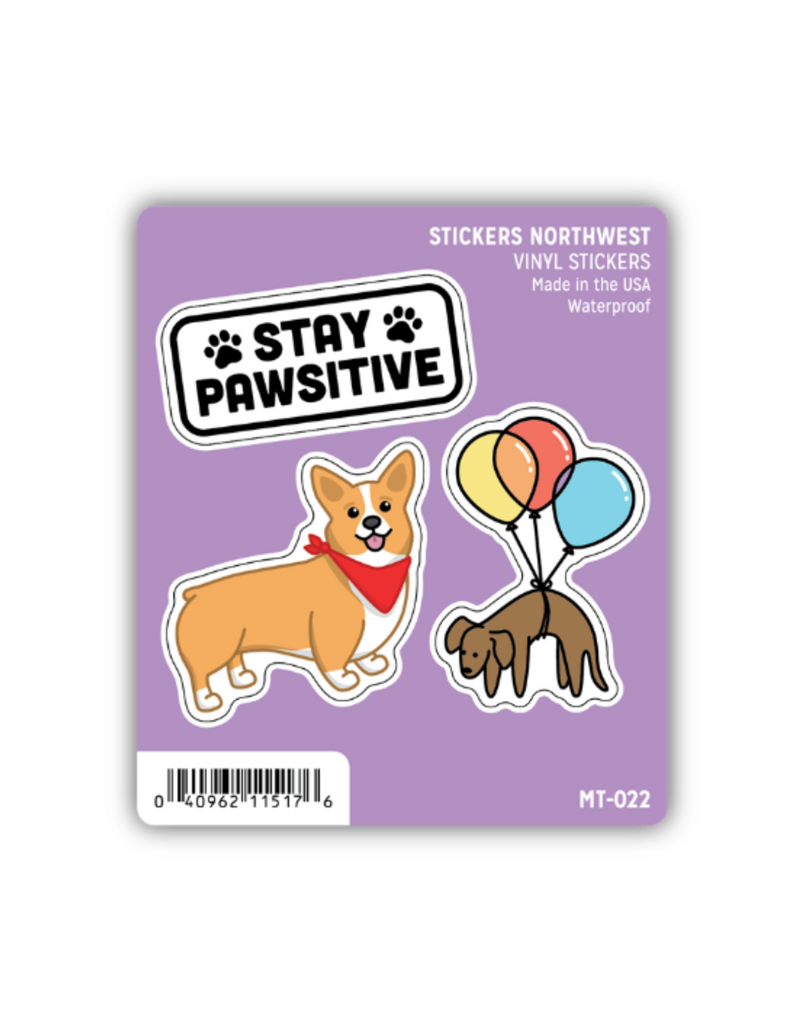 Stickers Northwest Inc. Stickers Northwest - Stay Pawsitive Dog Mini Trio Stickers