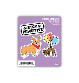 Stickers Northwest Inc. Stickers Northwest Stay Pawsitive Dog Mini Trio Stickers