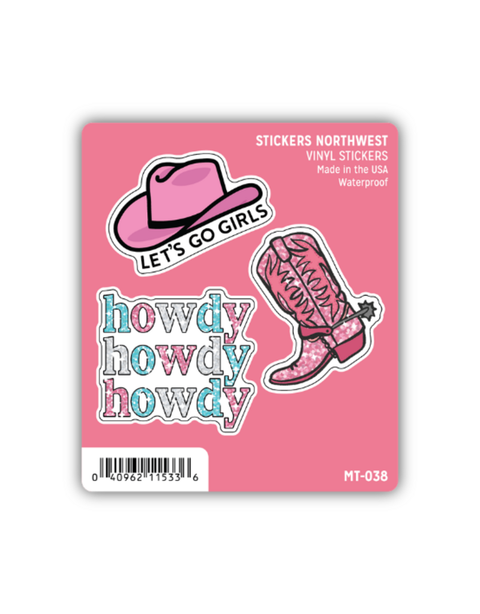 Stickers Northwest Inc. Stickers Northwest - Sparkly Cowgirl Mini Trio Stickers