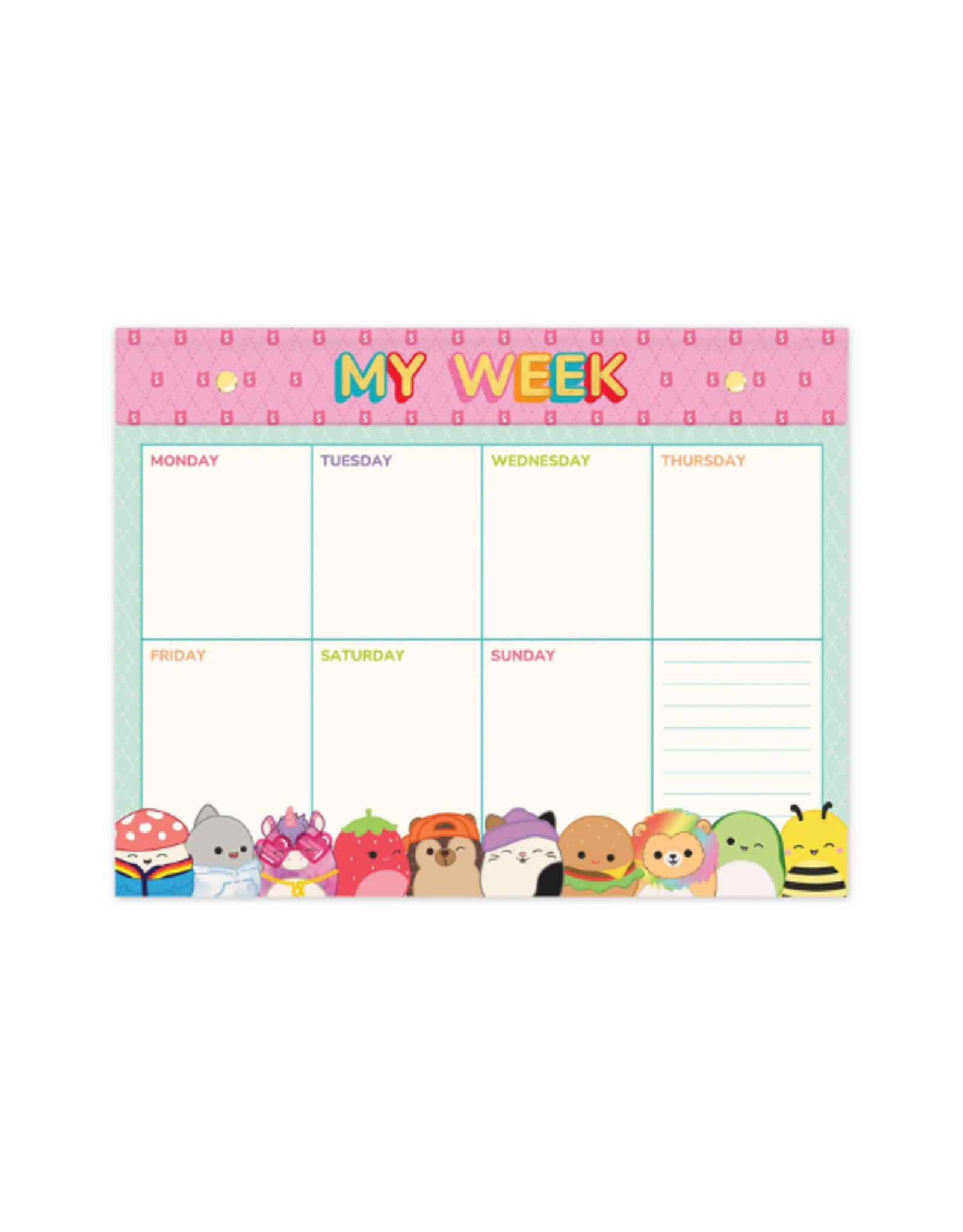 Studio Oh! Studio Oh! - Back-to-Campus Squad Weekly Desk Pad Squishmallows