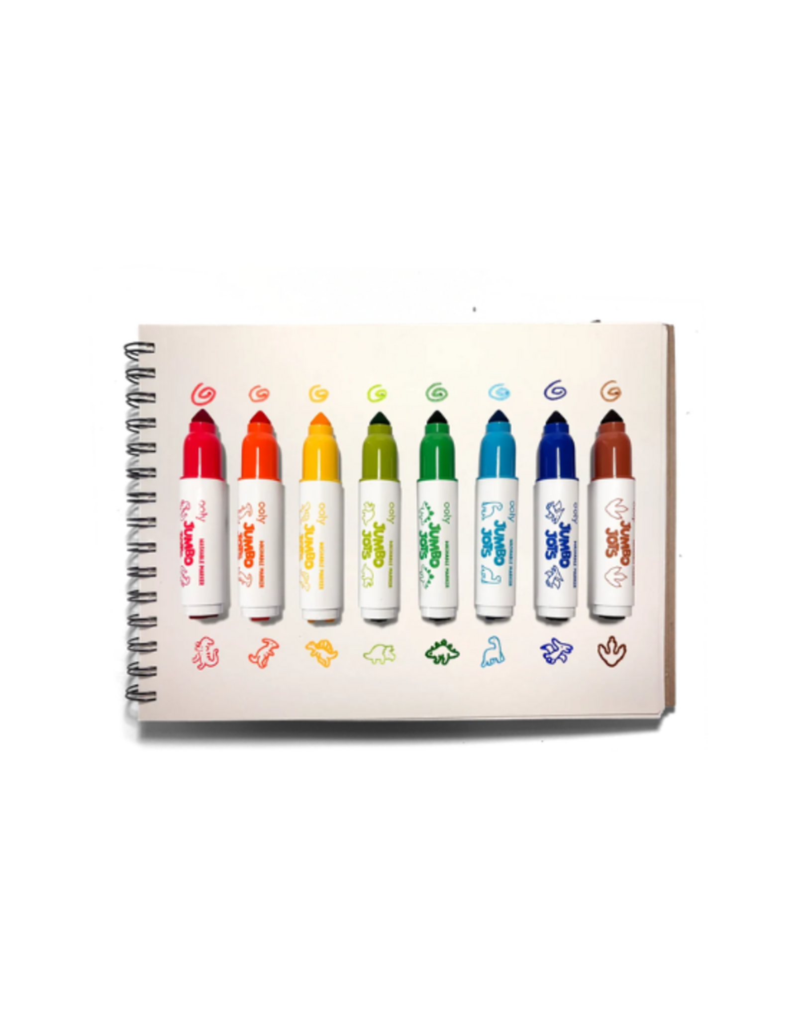 Ooly Ooly - Jumbo Jots Dual Tip Stamp Markers - Dinosaur - Set of 8