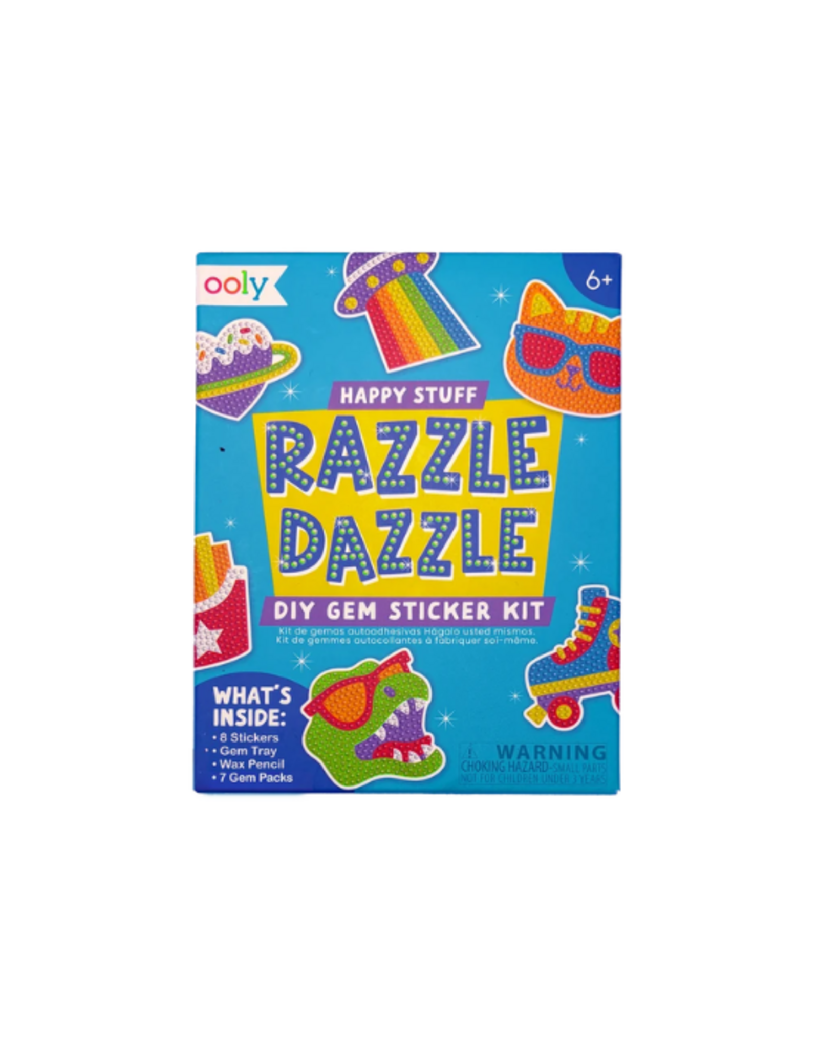 Ooly Ooly - Razzle Dazzle Mini DIY Gem Sticker Kit - Happy Stuff - 8 Stickers
