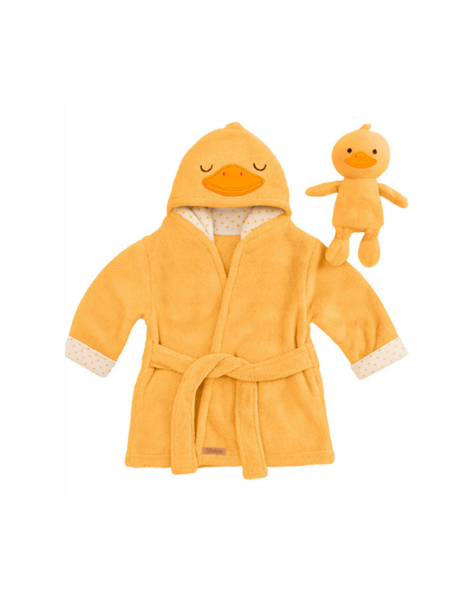 BBdoo BBdoo - Baby Bathrobe with Plush Toy - DUCK, Golden Ochre / 0-12M