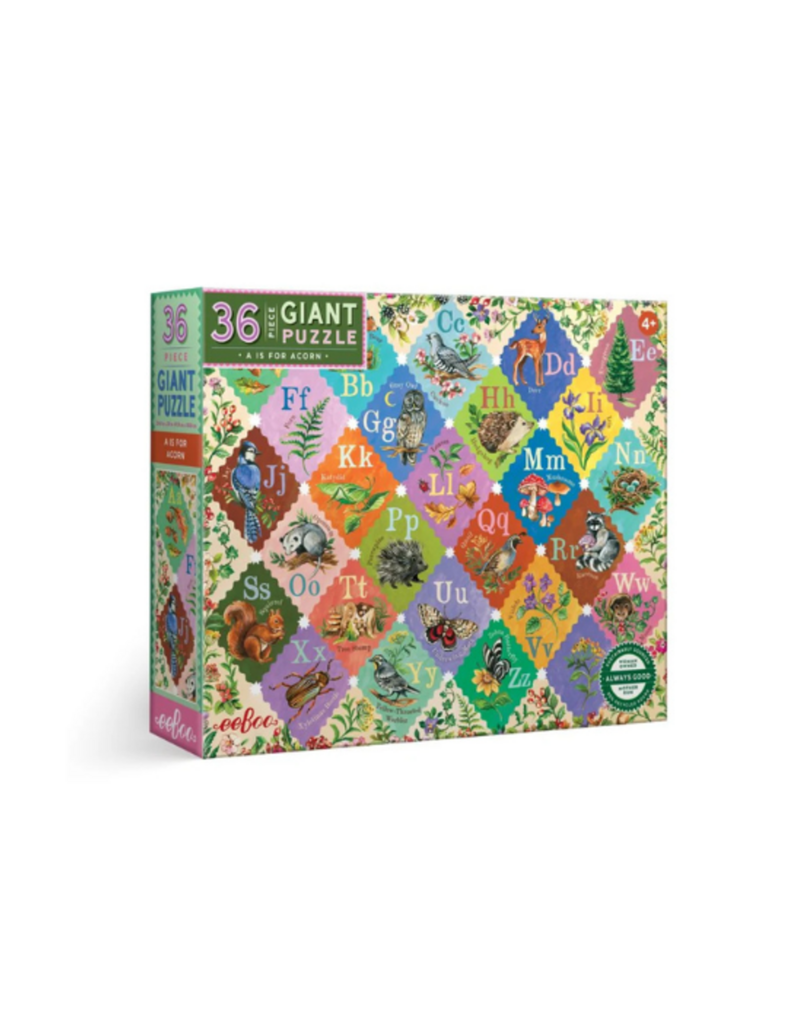 eeBoo Eeboo - A is for Acorn 36 Piece Giant Alphabet Puzzle