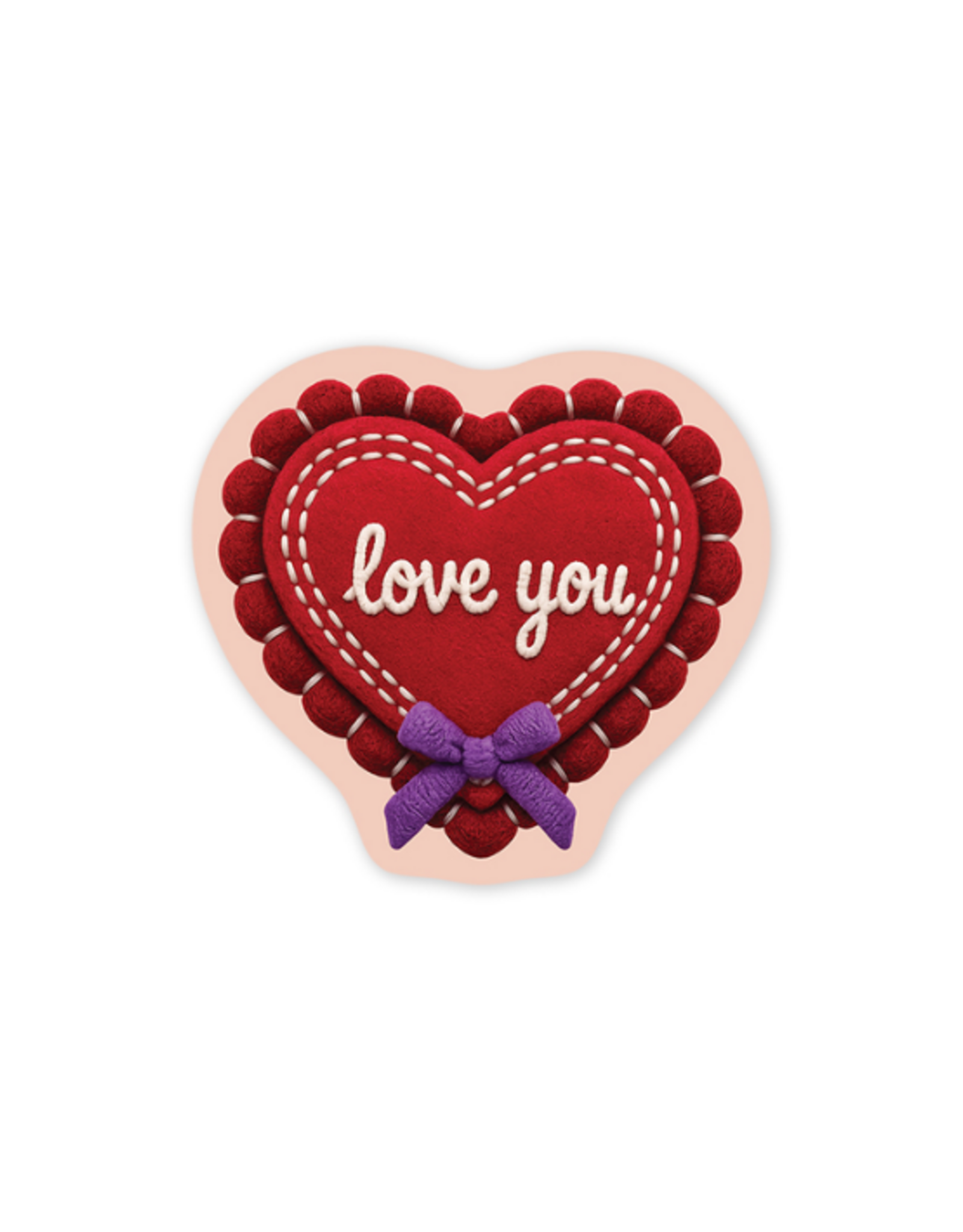Sticker You Sticker You - Fuzzy Love You Heart