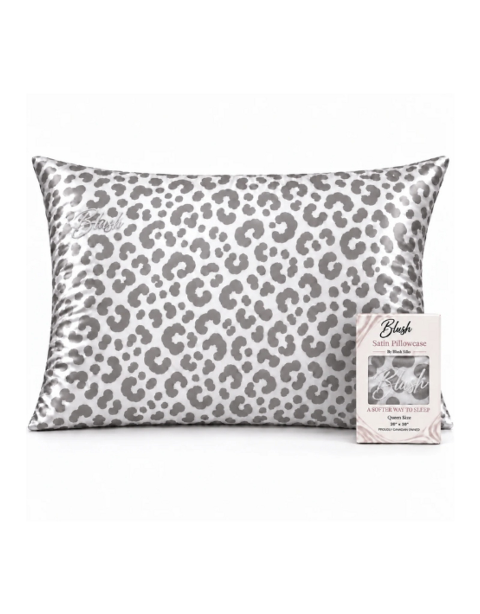 Blush Silks Blush Silks - Satin Pillowcases - Grey Leopard