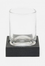 Pigeon & Poodle Manchester Tumbler Set Black Faux Shagreen 3.5"L x 3.5"W x 4.5"H