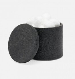 Pigeon & Poodle Manchester Large Canister Black Faux Shagreen 4"D x 4.5"H
