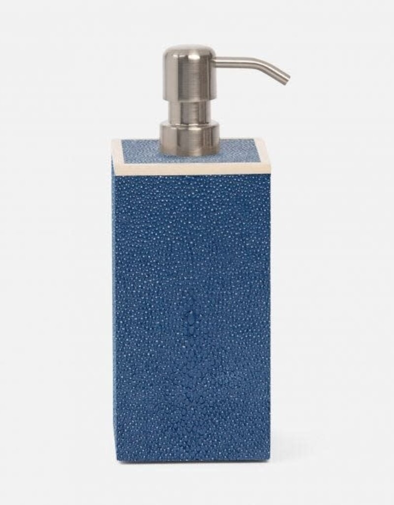 Pigeon & Poodle Manchester XL Soap Pump Navy Faux Shagreen 3"L x 3"W x 8.5"H