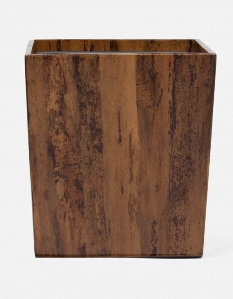 Pigeon & Poodle Varadero Dark Banana Leaf Collection Wastebasket 12"L x 10"W x 13"H