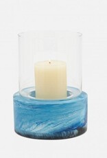 Pigeon & Poodle Outdoor Hurricane Blue Swirled Resin 9.5" x12.5"