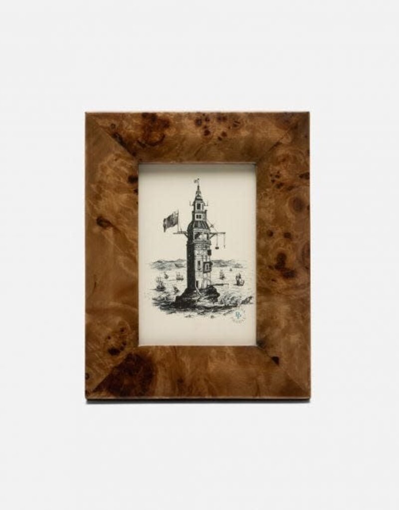 Pigeon & Poodle Narvik  Burl Maple Veneer Frame Dark Brown  4x6