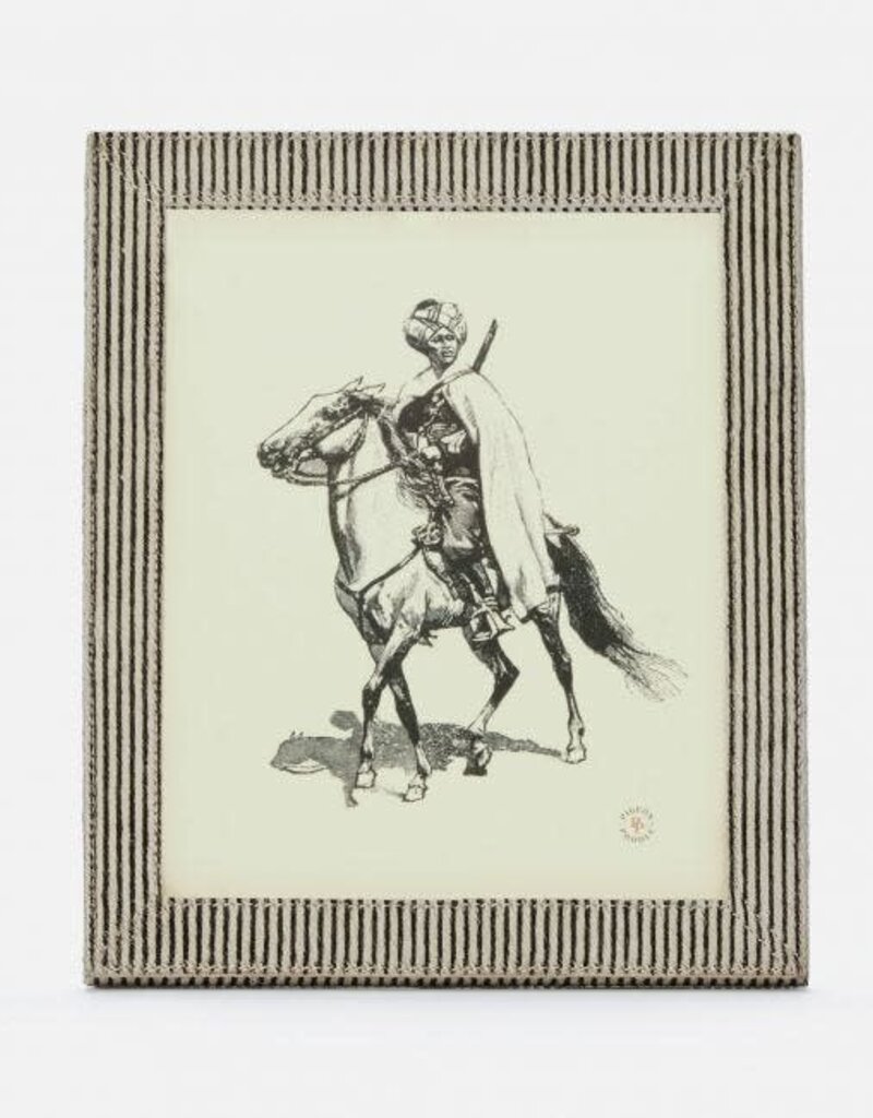 Pigeon & Poodle Hana Brown Candy Striped Hair-On-Hide Frame 8 x10