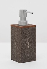 Pigeon & Poodle Manchester Soap Pump  Dark Mushroom Faux Shagreen 3"L x 3"W x 7"H