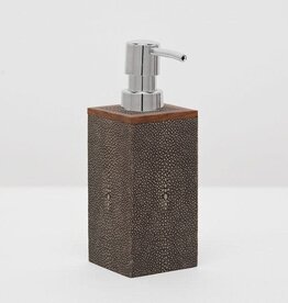 Pigeon & Poodle Manchester Soap Pump  Dark Mushroom Faux Shagreen 3"L x 3"W x 7"H