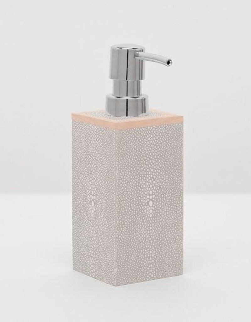 Pigeon & Poodle Manchester Soap Pump Sand Faux Shagreen 3"L x 3"W x 7"H