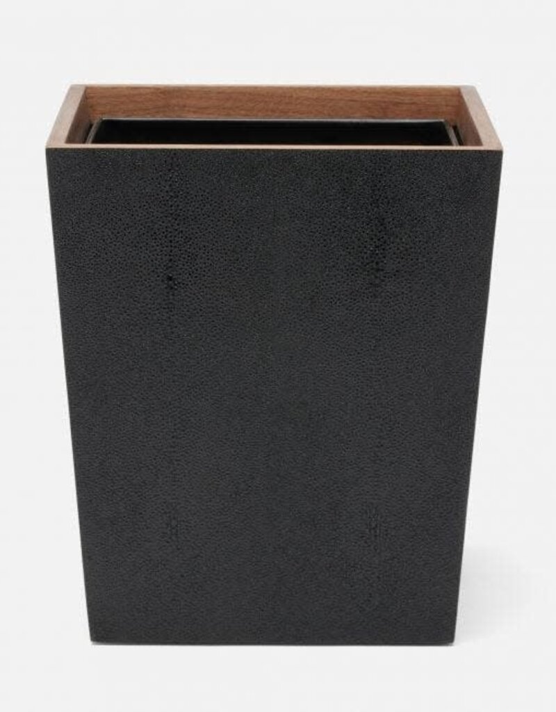 Pigeon & Poodle Manchester Wastebasket w/Liner Navy Faux Shagreen