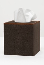 Pigeon & Poodle Manchester Tissue Box Dark Mushroom Faux Shagreen 5.5"L x 5.5"W x 6"H