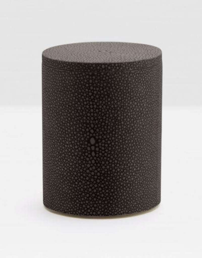 Pigeon & Poodle Manchester Cannister Dark Mushroom Faux Shagreen  3"D x 4"H