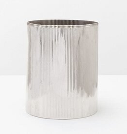 Pigeon & Poodle Redon Waste Basket Shiny Nickel 9"D x 11"H Pigeon & Poodle Redon Waste Basket Shiny Nickel 9"D x 11"H