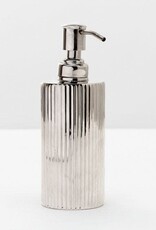 Pigeon & Poodle Redon Soap Pump Shiny Nickel 2.5"D x 7"H