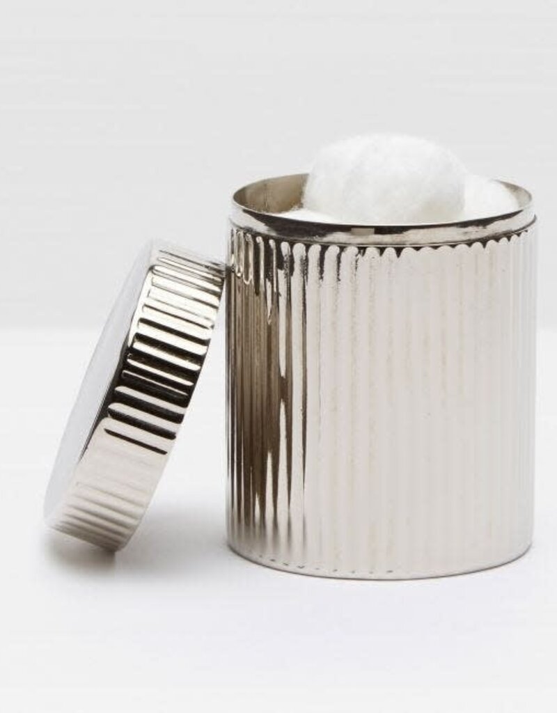 Pigeon & Poodle Redon Canister Shiny Nickel 3"D x 4"H