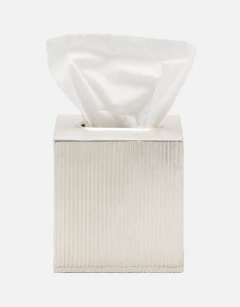 Pigeon & Poodle Redon Tissue Box Shiny Nickel 5.5"L x 5.5"W x 6"H