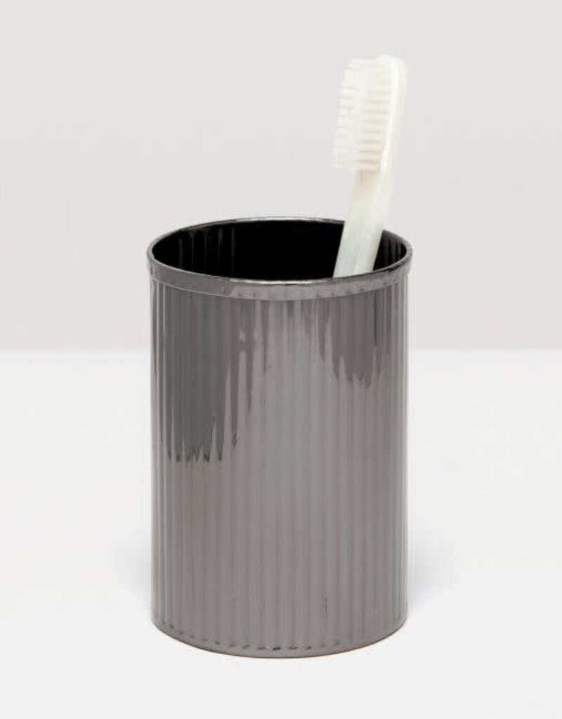 Pigeon & Poodle Redon Brush Holder Black Nickel 3"D x 4.5"H