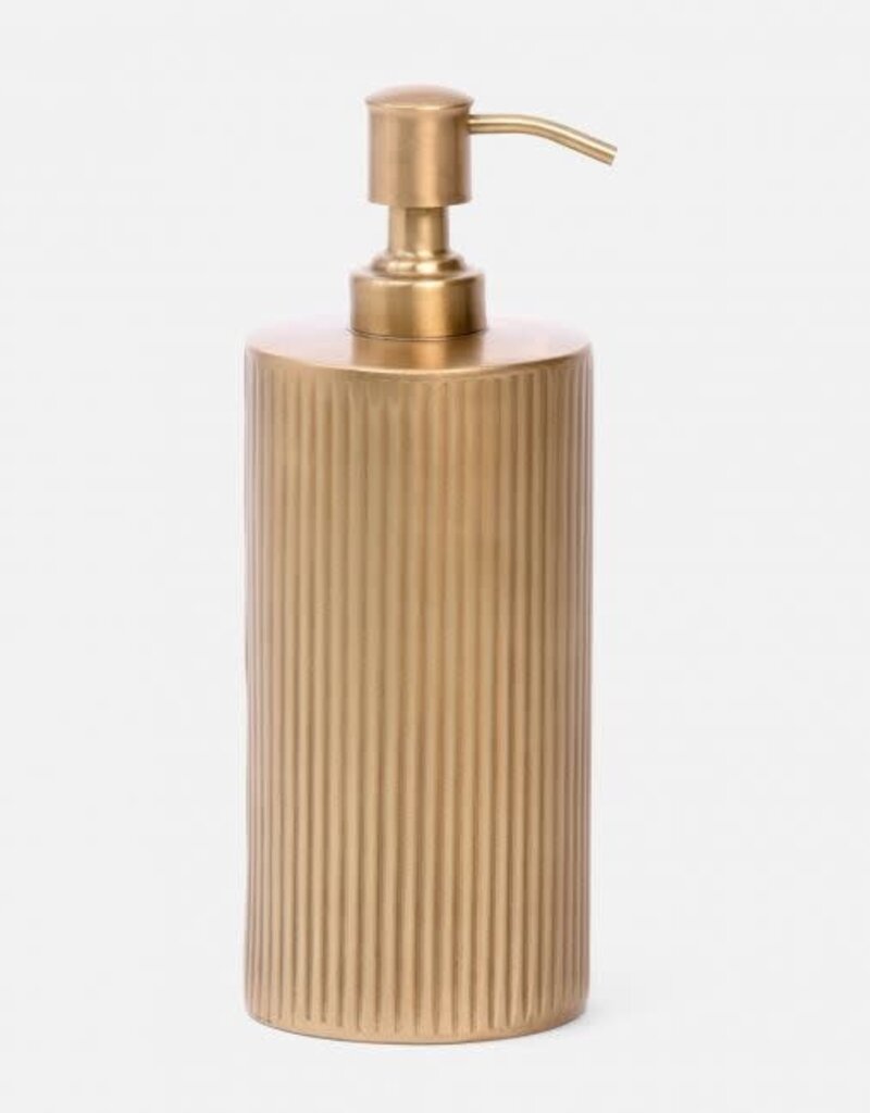 Pigeon & Poodle Redon XL Soap Pump  Antique Brass 3.5"D x 8.5"H