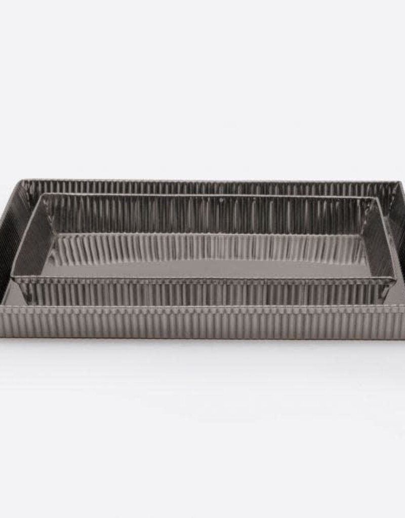 Pigeon & Poodle Redon Tray Black Nickel 13"L x 10"W x 1"H