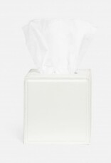 Pigeon & Poodle Rothwell Tissue Box Marine Leather Bright White 5.5"L x 5.5"W x 6"H