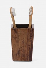 Pigeon & Poodle Varadero Dark Banana Leaf Collection Brush Holder4"L x 4"W x 5.5"H