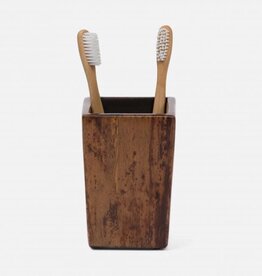 Pigeon & Poodle Varadero Dark Banana Leaf Collection Brush Holder4"L x 4"W x 5.5"H