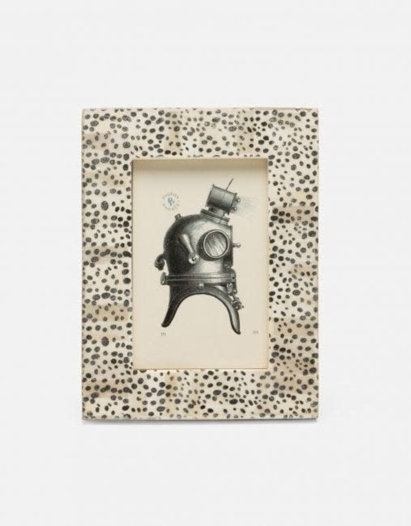 Pigeon & Poodle Ismailia Spotted Bone Frame Silver 4x6