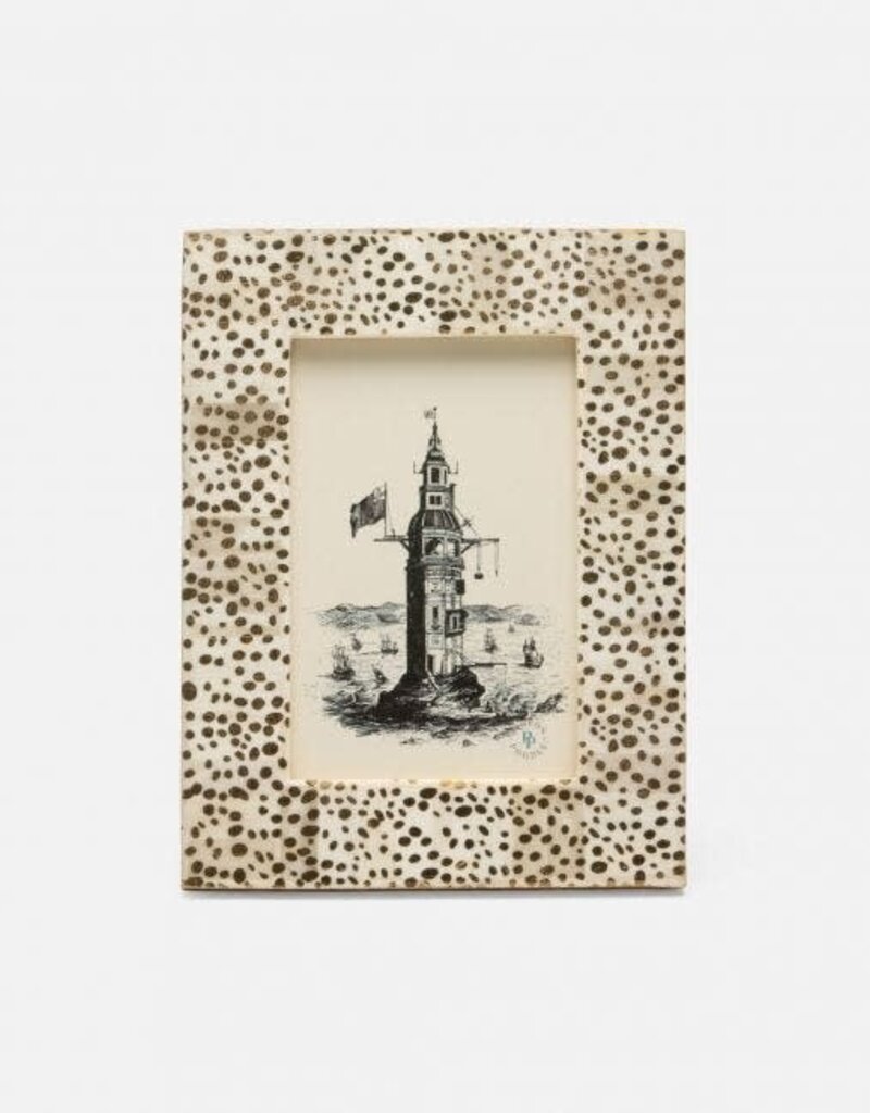 Pigeon & Poodle Ismailia Spotted Bone Frame Gold 4x6