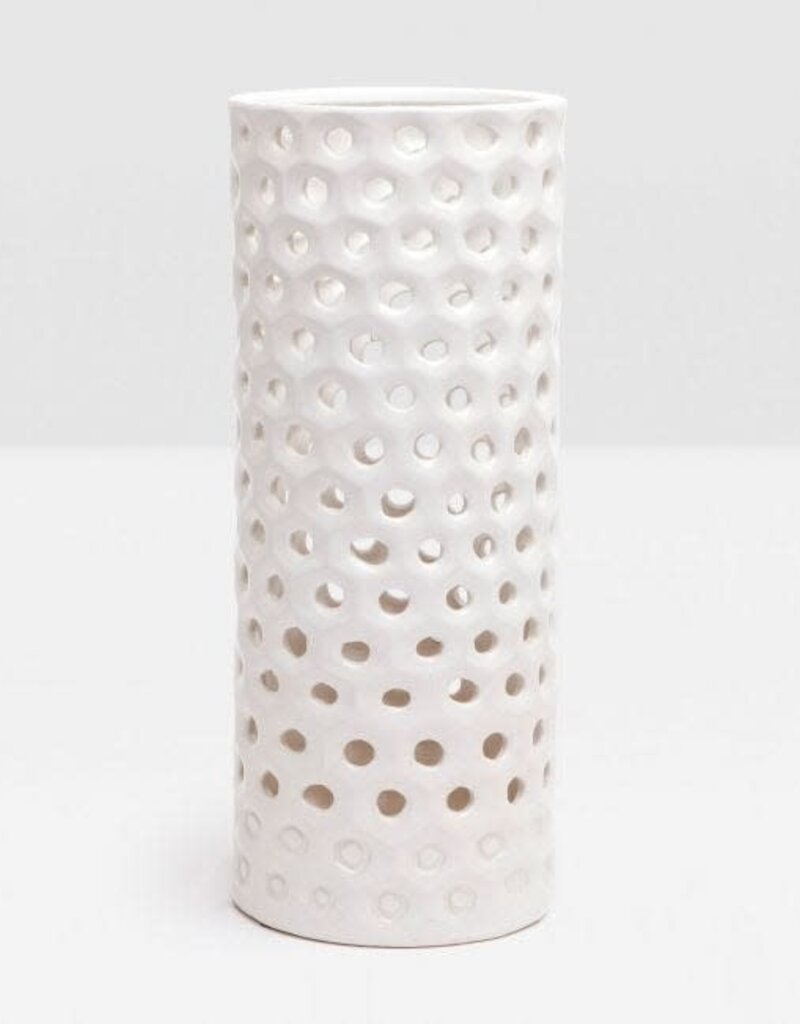 Pigeon & Poodle Edmonton Umbrella Stand Glossy White 9.5"D x 23.5"H