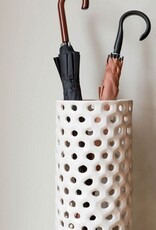 Pigeon & Poodle Edmonton Umbrella Stand Glossy White 9.5"D x 23.5"H