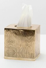 Pigeon & Poodle Humbolt Tissue Box Shiny Brass 6"L x 6"W x 6"H