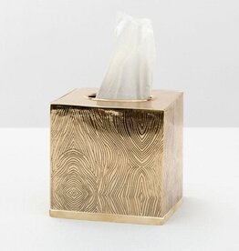 Pigeon & Poodle Humbolt Tissue Box Shiny Brass 6"L x 6"W x 6"H