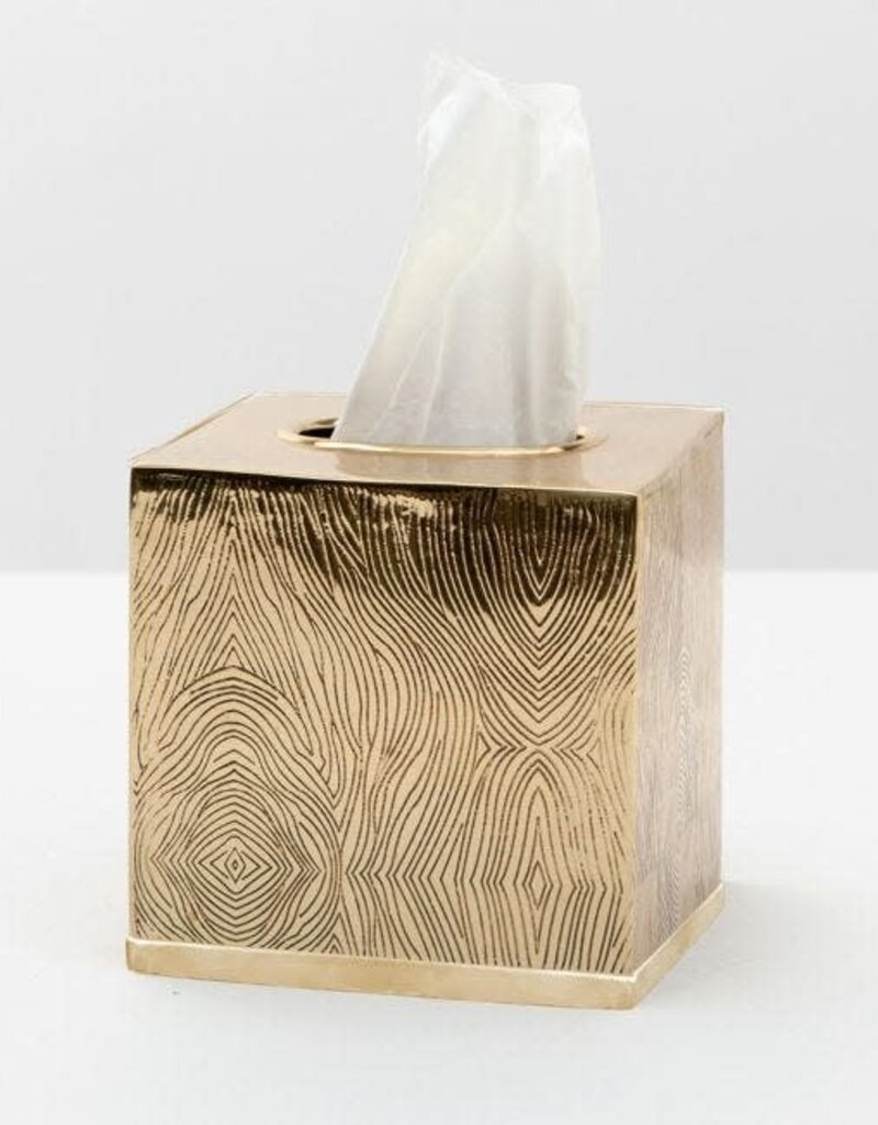 Pigeon & Poodle Humbolt Tissue Box Shiny Brass 6"L x 6"W x 6"H