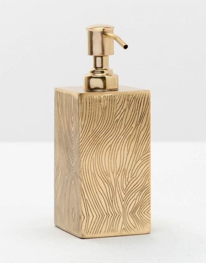 Pigeon & Poodle Humbolt Soap Pump Shiny Brass 3"L x 3"W x 7"H
