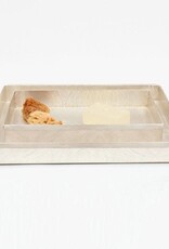 Pigeon & Poodle Humbolt Tray Matte Silver 13"L x 10"W x 1"H