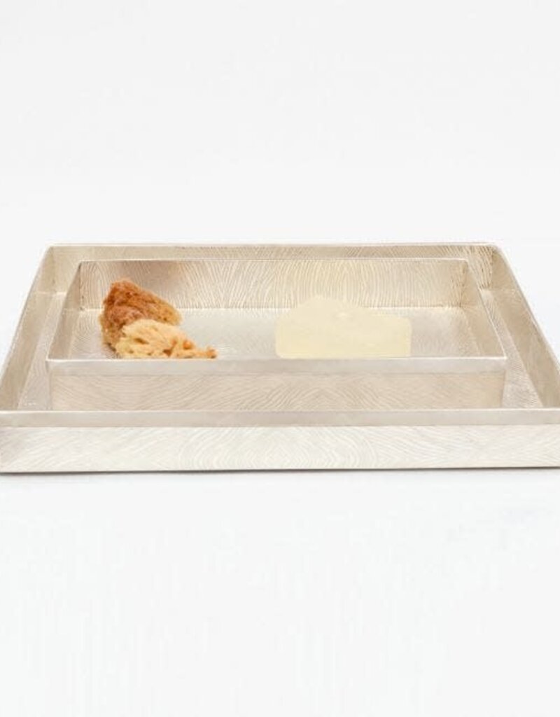 Pigeon & Poodle Humbolt Tray Matte Silver 13"L x 10"W x 1"H