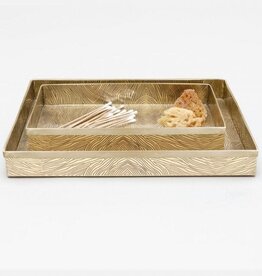 Pigeon & Poodle Humbolt Tray  Shiny Brass 11''L x 6''W x 1''H