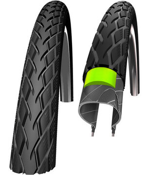 Schwalbe, Marathon, Tire, 700x32C, Wire, Clincher, Endurance, GreenGuard, 67TPI, Black