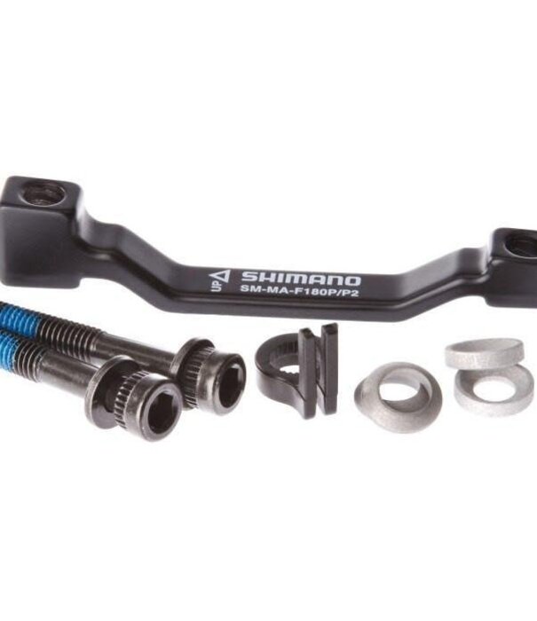 Shimano Shimano, SM-MA-F180P/P2, Disc brake adapter for Post Mount caliper, Front, Post Mount fork, 180mm rotor
