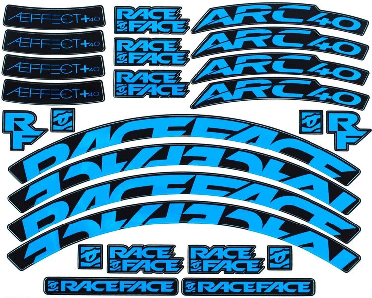 RaceFace Raceface DECAL KIT MEDIUM 801C NEON BLUE