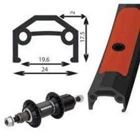 Roue arrière 26" double paroie noire / moyeux Altus 7vitesses cassette